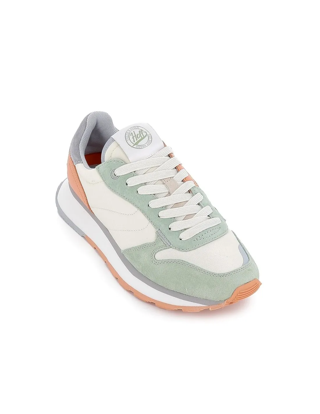 Deportiva urbana de piel verde contraste para mujer HOFF