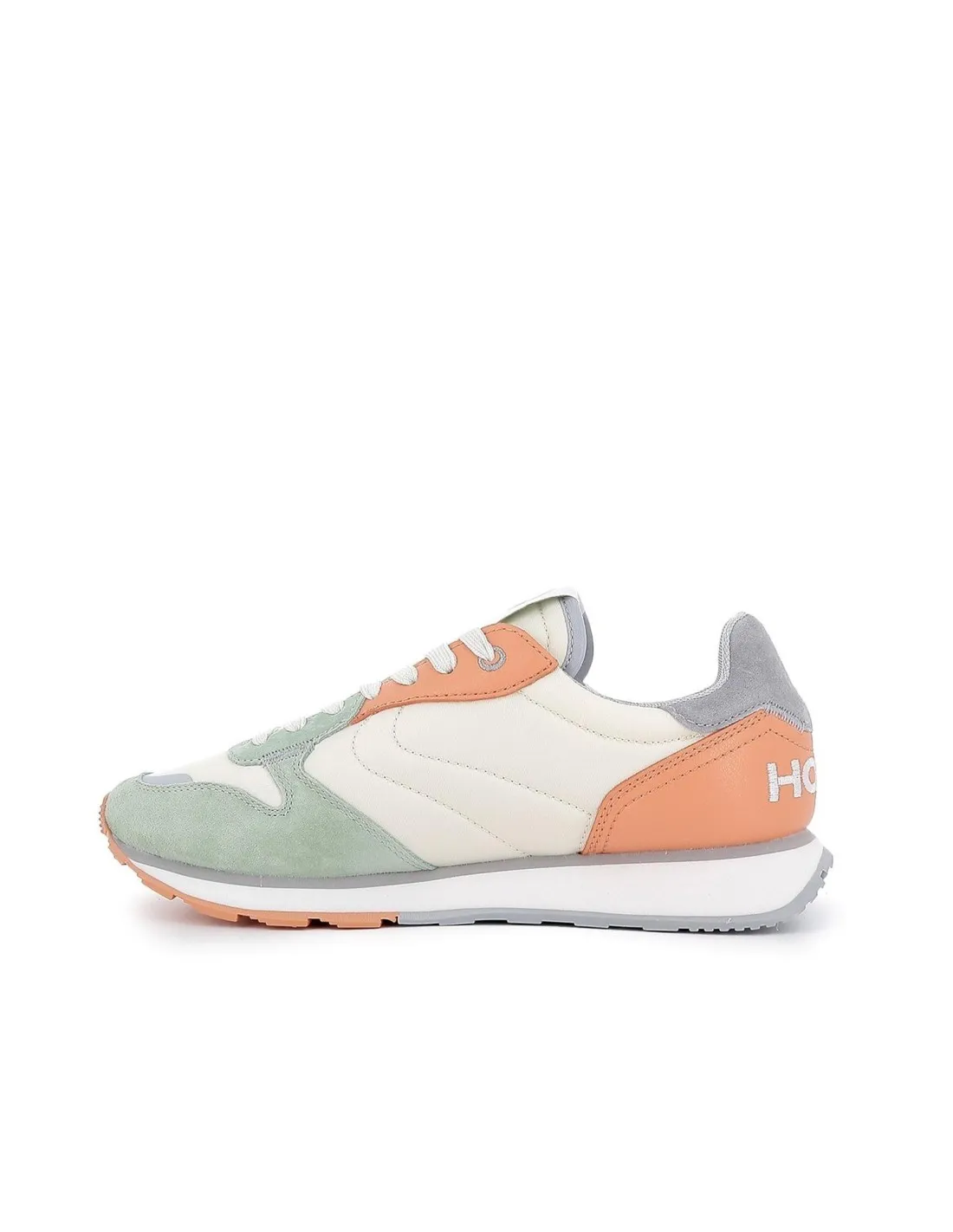 Deportiva urbana de piel verde contraste para mujer HOFF