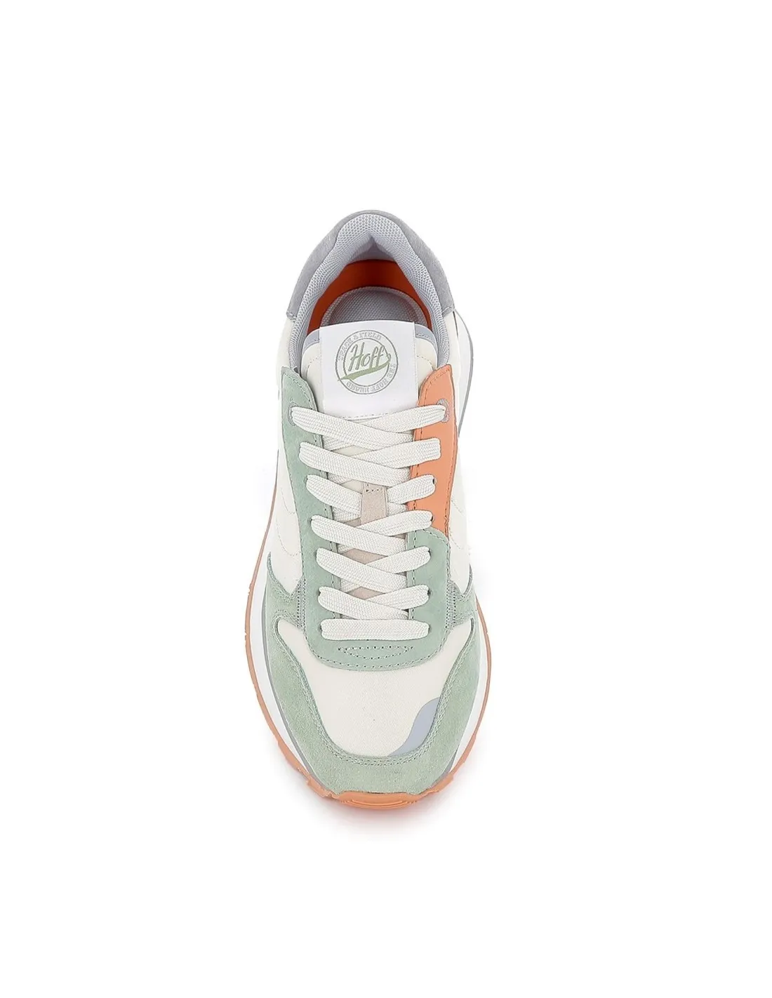 Deportiva urbana de piel verde contraste para mujer HOFF