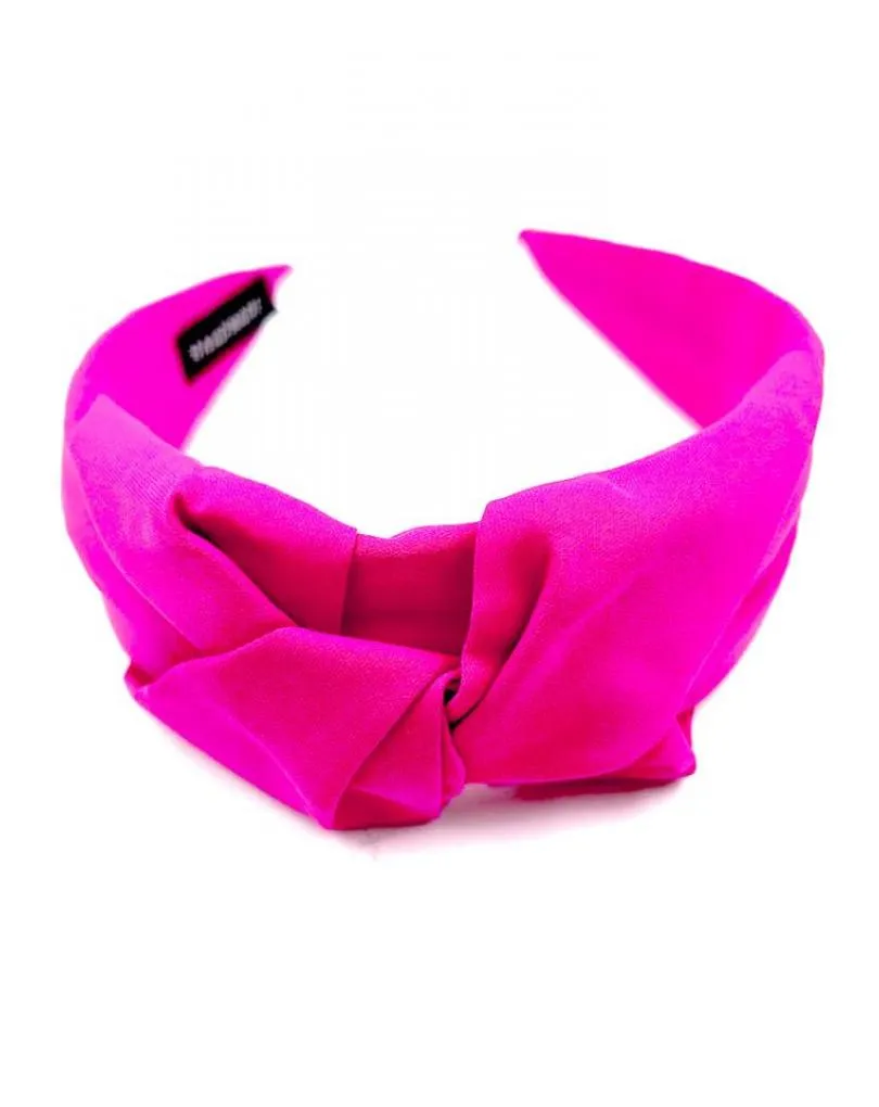 DIADEMAS FUCSIAS ANCHAS DE MUJER CON DISEÑO DE NUDO EN TELA