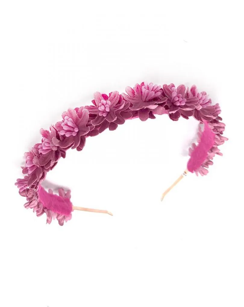 DIADEMAS FUCSIAS PARA BODAS Y EVENTOS CON FLORECILLAS