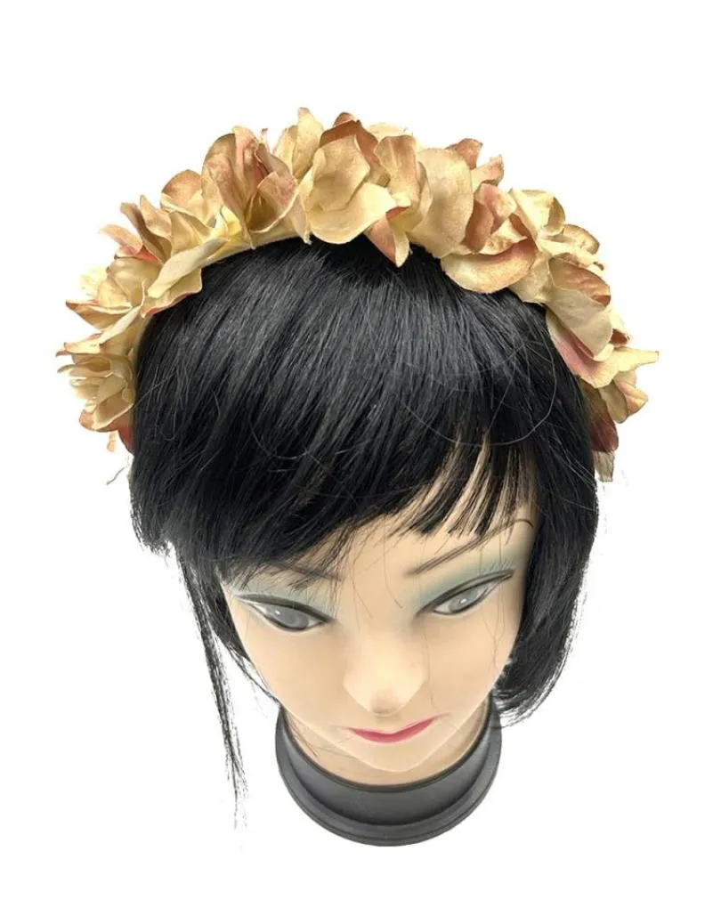 DIADEMAS MUJER DORADAS PARA BODAS Y EVENTOS CON FLORES