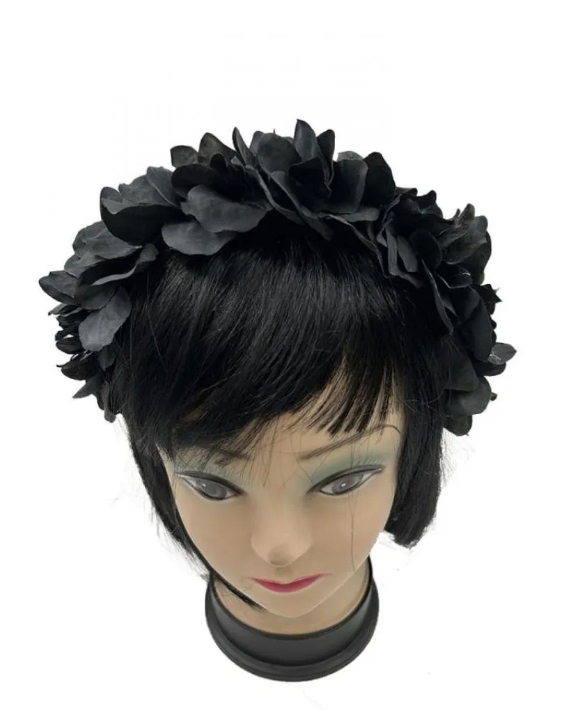 DIADEMAS MUJER NEGRAS PARA BODAS Y EVENTOS CON FLORES
