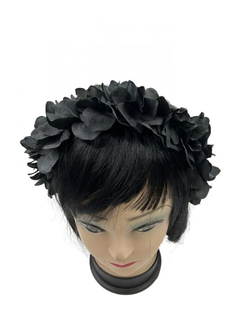 DIADEMAS MUJER NEGRAS PARA BODAS Y EVENTOS CON FLORES