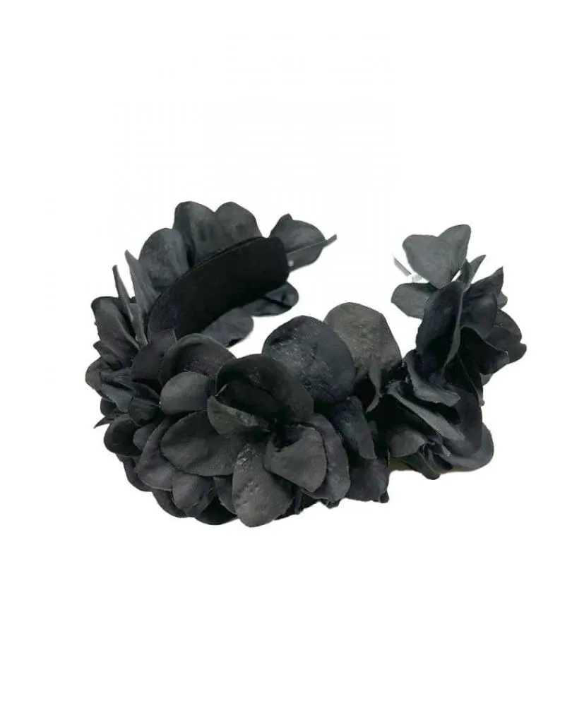 DIADEMAS MUJER NEGRAS PARA BODAS Y EVENTOS CON FLORES