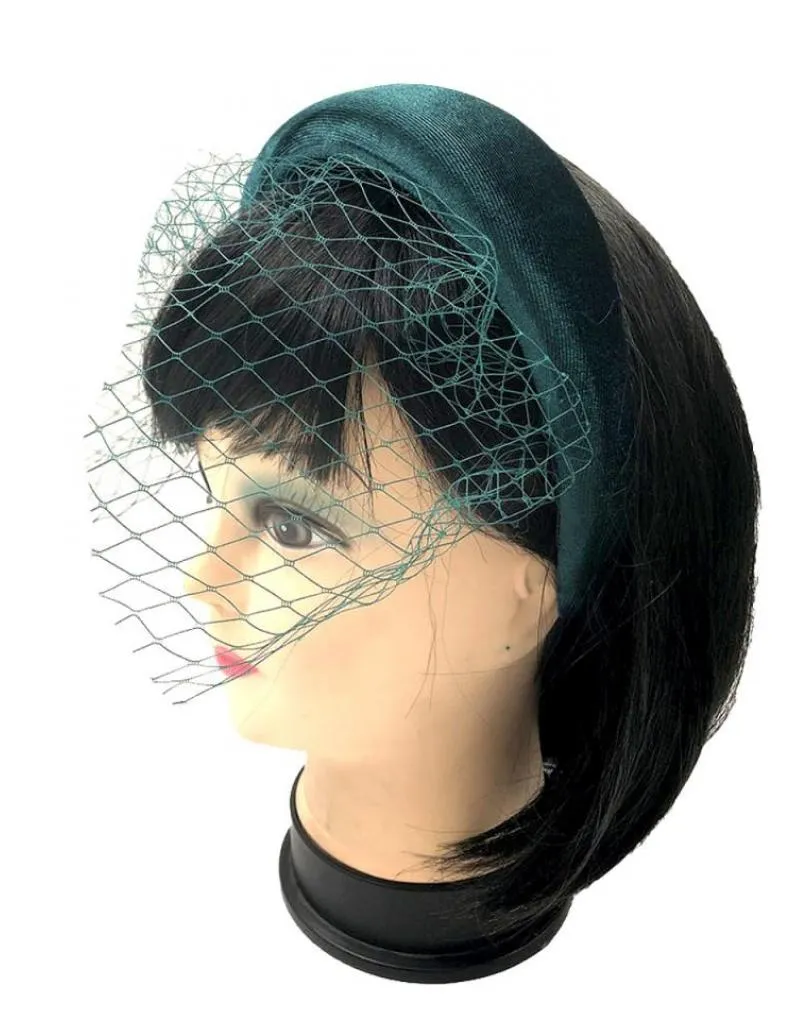 DIADEMAS MUJER VERDES CON REDECILLA PARA BODAS Y EVENTOS