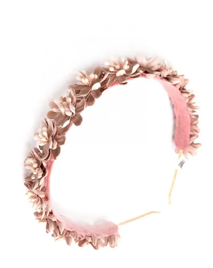 DIADEMAS ROSAS PARA BODAS Y EVENTOS CON FLORECILLAS