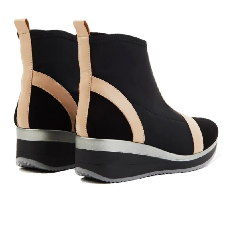 DIBIA 11525 Negro Botín licra cuña mujer