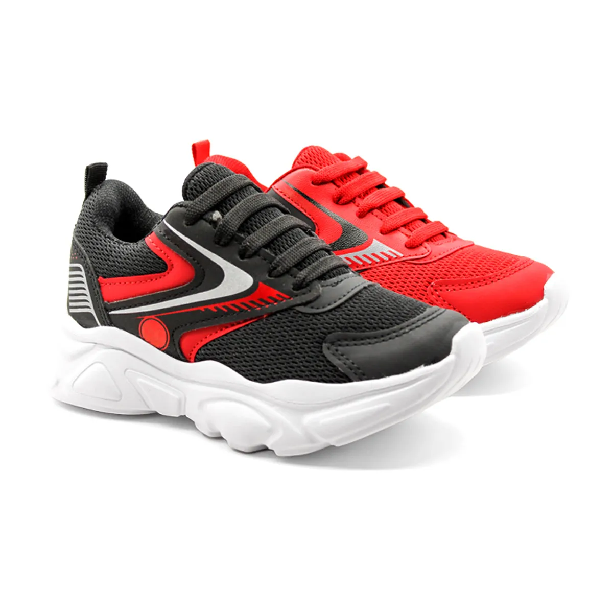 Dúo Pack Tenis Deportivos RBCOLLECTION Exterior Sintético Color Negro Y Rojo Para Niño