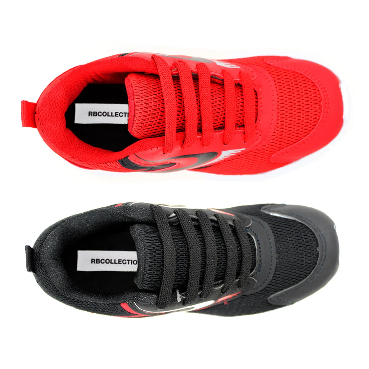 Dúo Pack Tenis Deportivos RBCOLLECTION Exterior Sintético Color Negro Y Rojo Para Niño