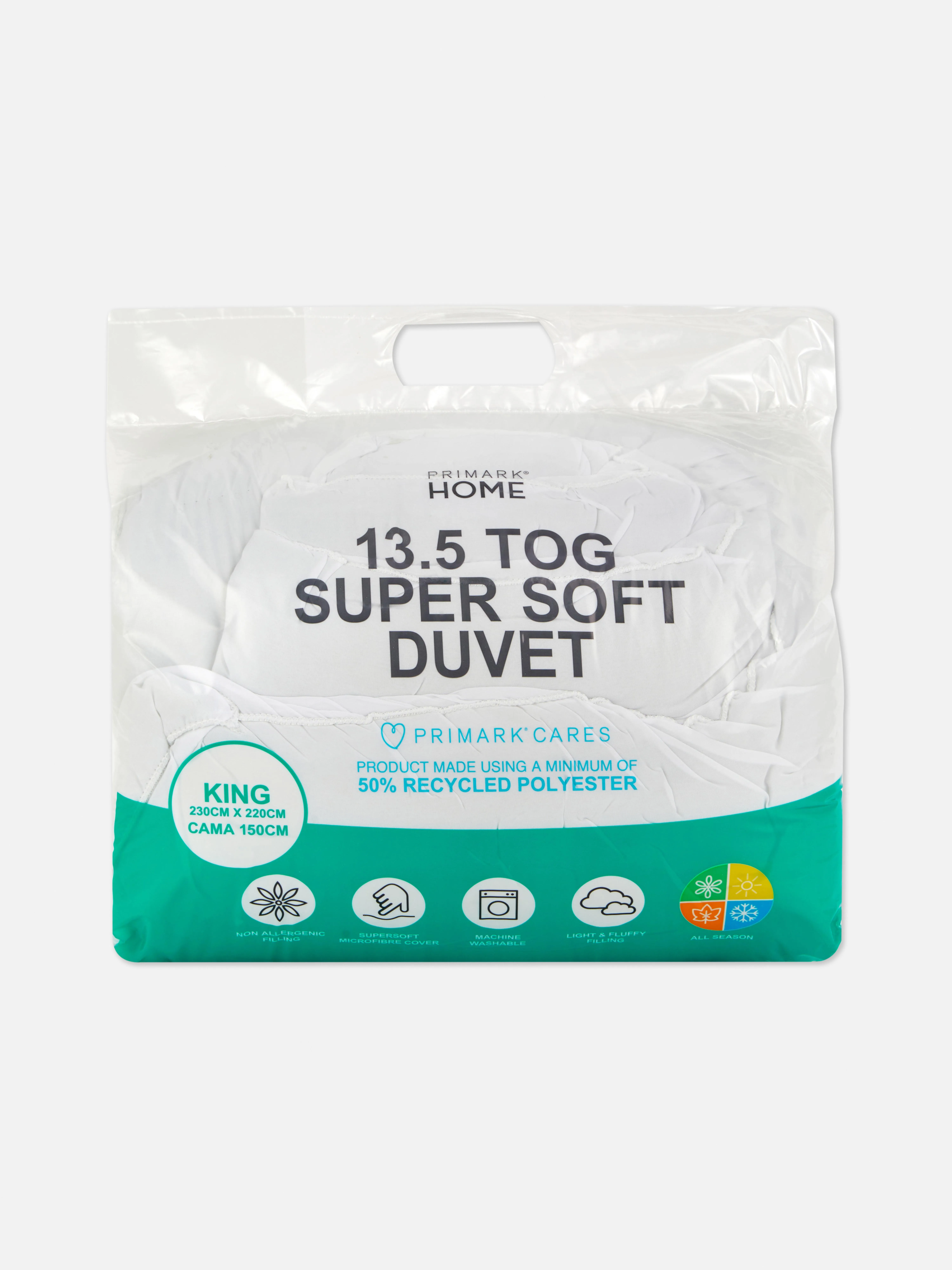 Edredón para cama king size supersuave de 13,5 tog