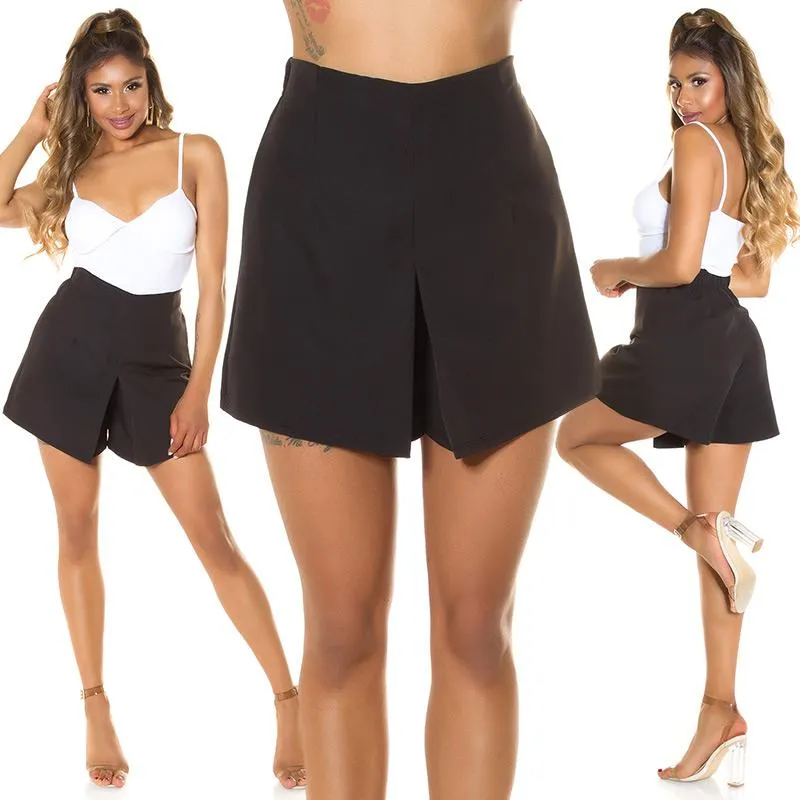 Falda Pantalón de cintura alta Negro