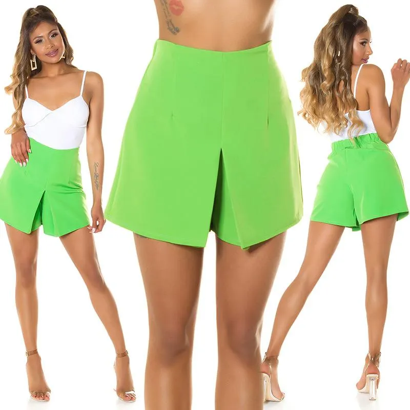 Falda Pantalón de cintura alta Verde