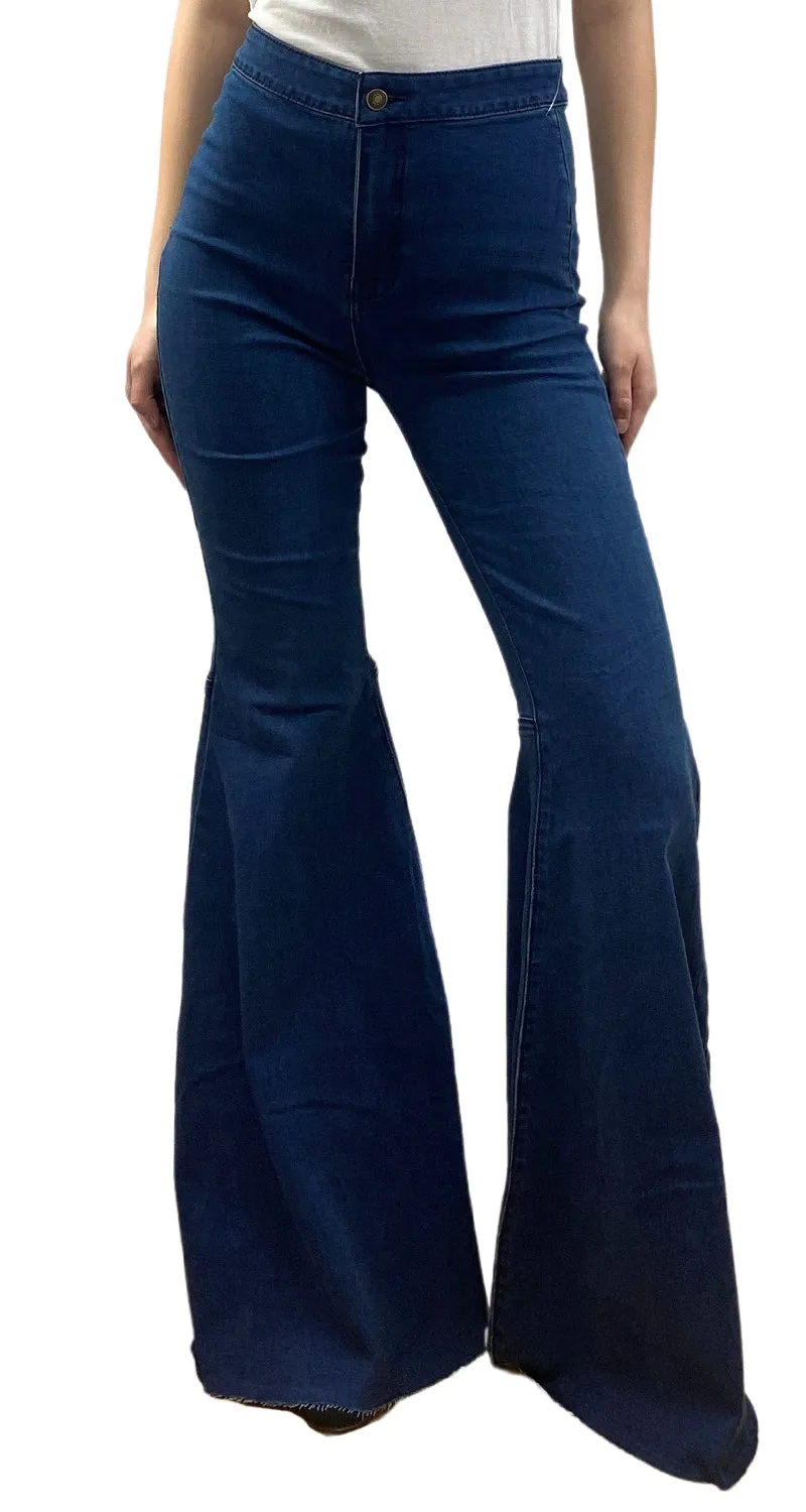 FREE PEOPLE Pantalón Flare Azul