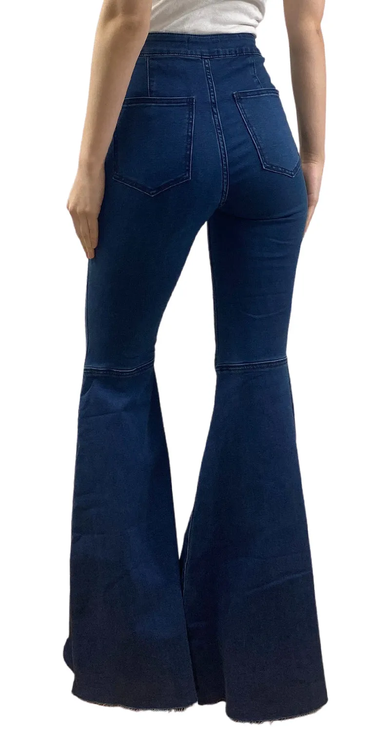 FREE PEOPLE Pantalón Flare Azul