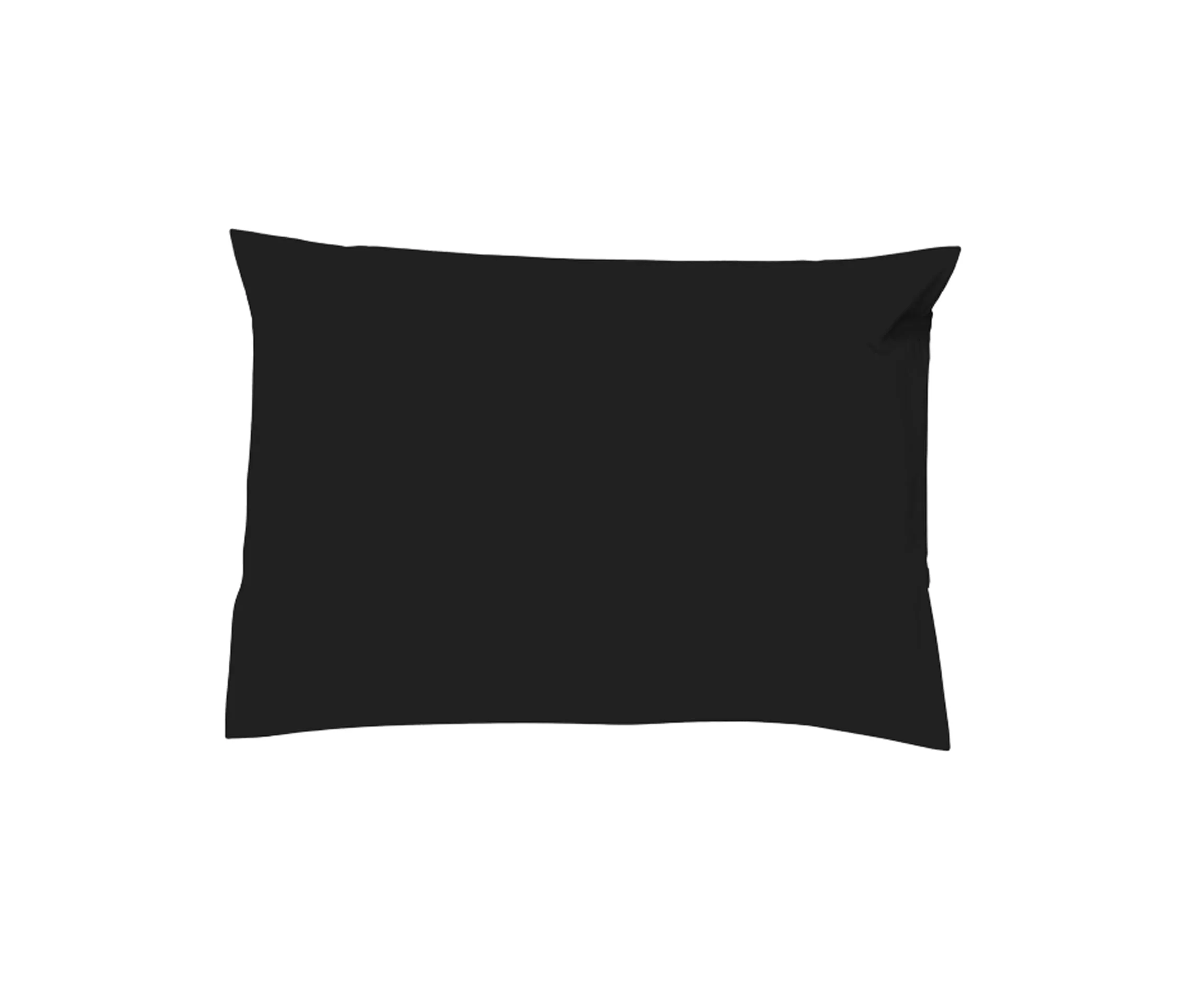 Funda Almohada Lisa Satén Negro Cama 90