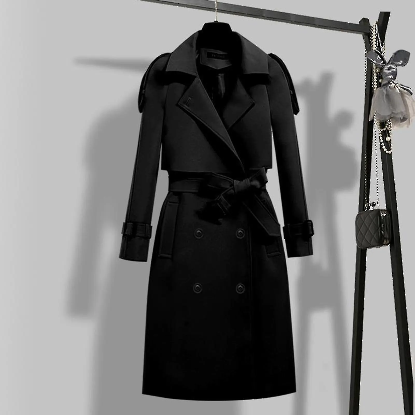 Gabardina clásica de las mujeres de longitud media de la moda a prueba de viento abrigo para el otoño primavera Daily Wear
