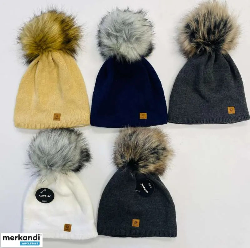 GORRO DE MUJER CON POMPóN  COLORES  CON VELLóN  OTOñO/INVIERNO