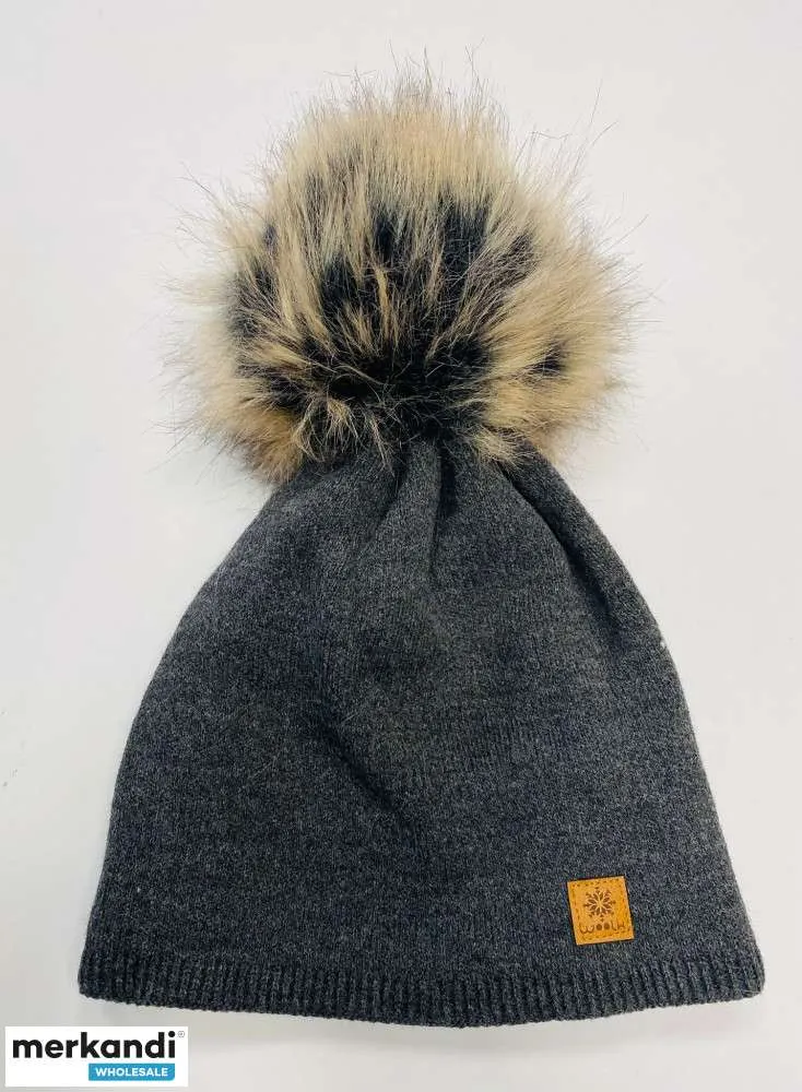 GORRO DE MUJER CON POMPóN  COLORES  CON VELLóN  OTOñO/INVIERNO