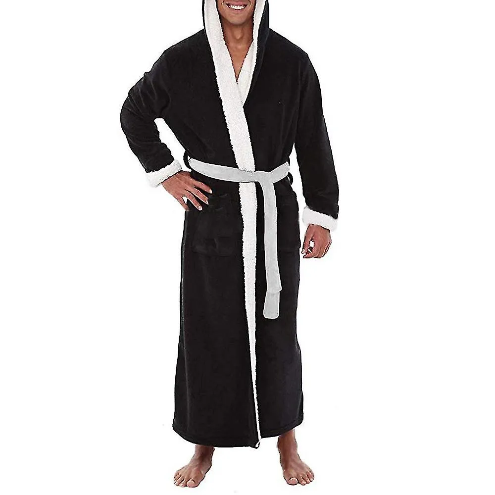 Hombres Albornoz largo con capucha Suave camisón Vestido vestido de vestir Vestido de noche Ropa de noche
