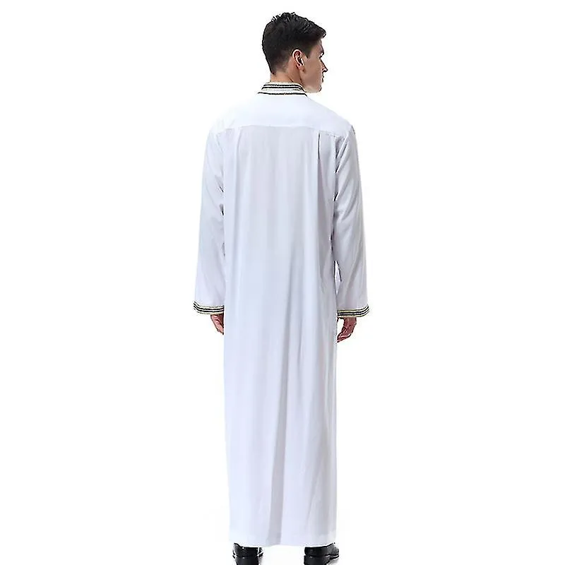 Hombres Islámicos Saudita Musulmán Long Robe Dubai Arab Thobe Kaftan Ropa