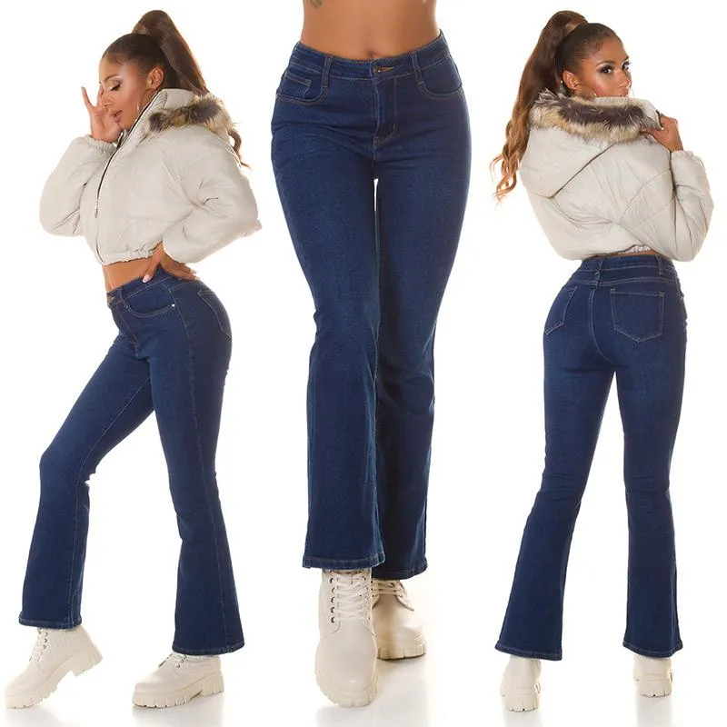 Jeans de mujer cintura alta campana