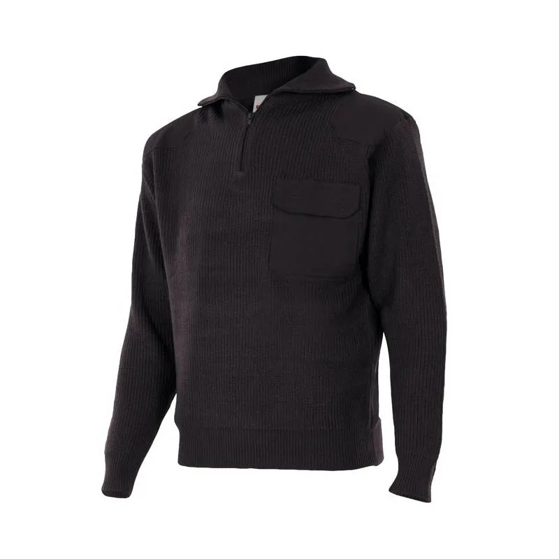 Jersey de punto con cremallera, bolsillo y refuerzo hombros y codos