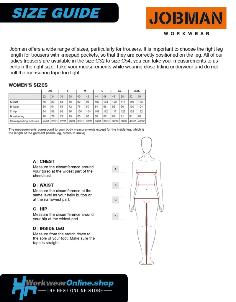 JOBMAN WORKWEAR 2272 HIVIS PANTALóN DE TRABAJO PARA MUJER STAR HP