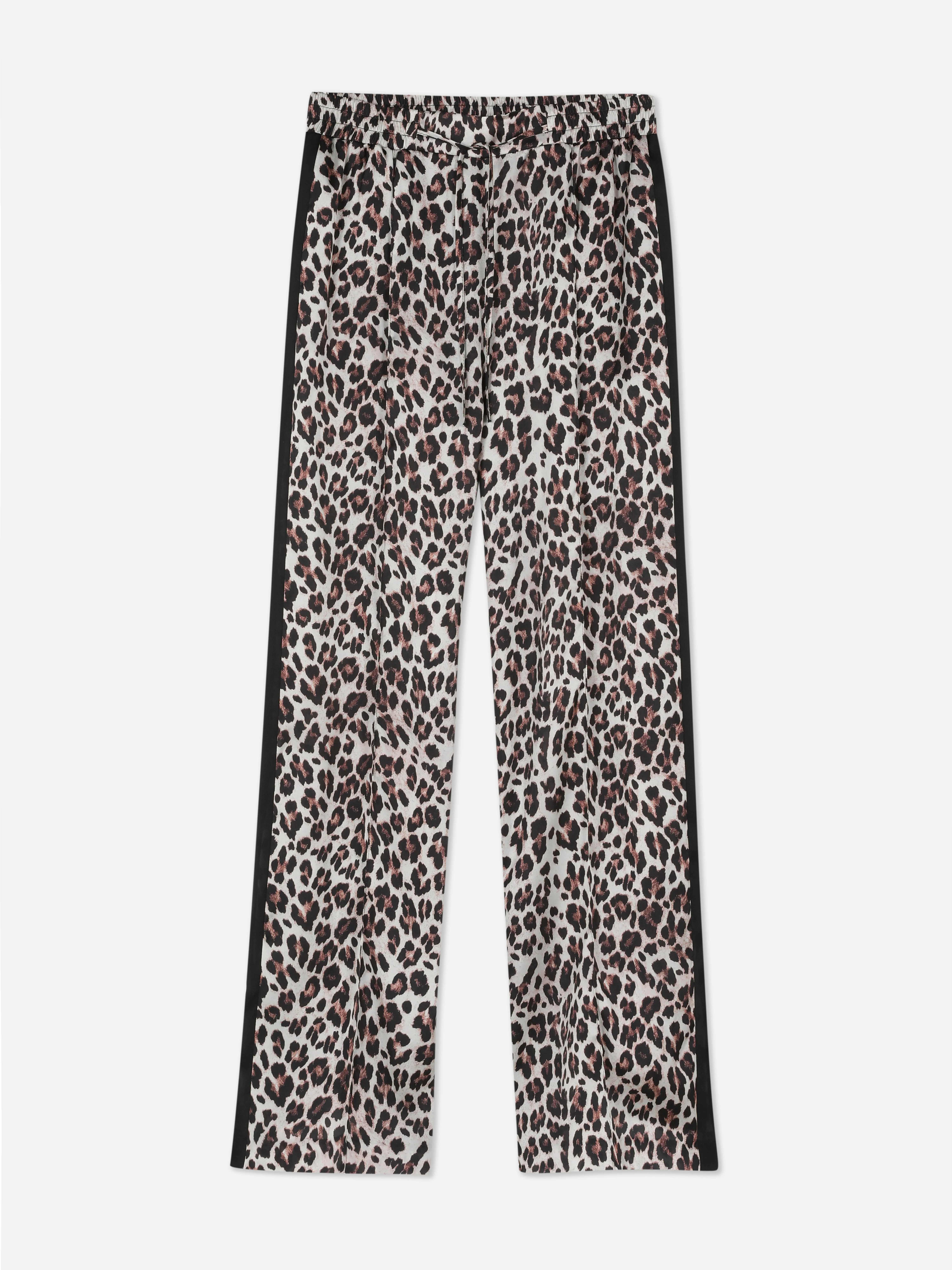 Joggers con estampado de leopardo y bandas laterales