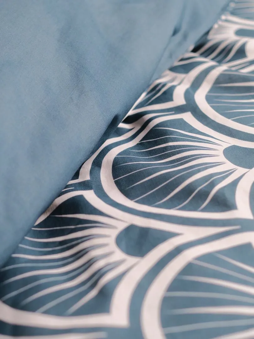 JUEGO DE CAMA ESTAMPADO  DOBLE  AZUL