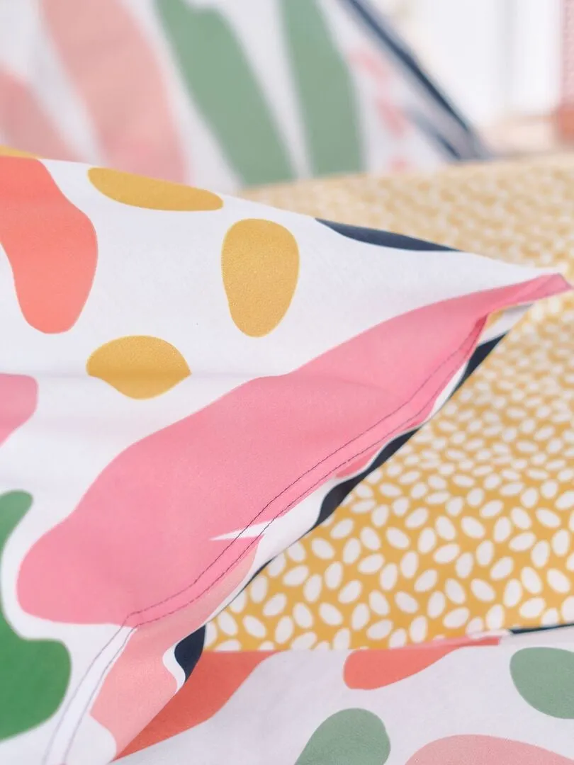 JUEGO DE CAMA ESTAMPADO  DOBLE  BLANCO