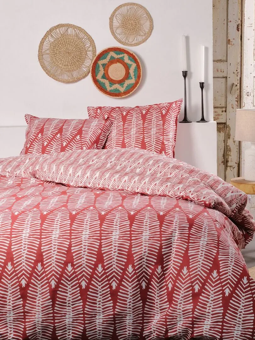 JUEGO DE CAMA ESTAMPADO  DOBLE  ROJO