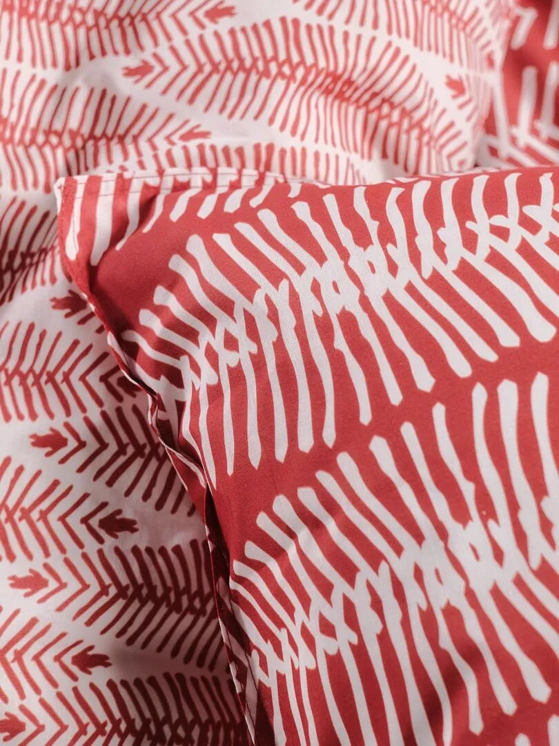 JUEGO DE CAMA ESTAMPADO  DOBLE  ROJO