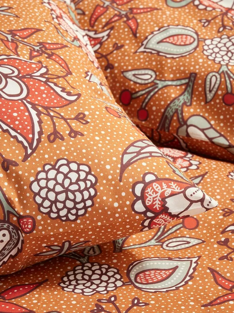 JUEGO DE CAMA ESTAMPADO FLORAL  DOBLE  AMARILLO