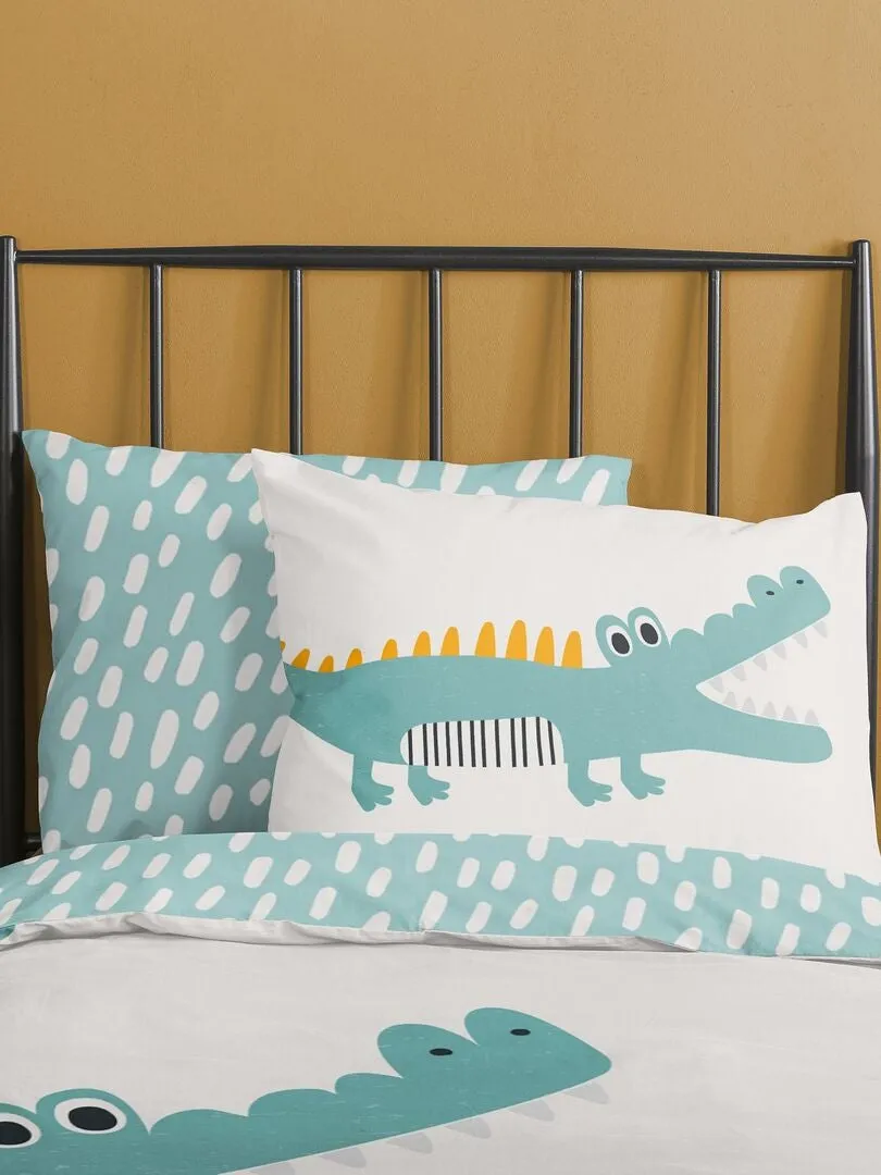 JUEGO DE CAMA INDIVIDUAL REVERSIBLE  VERDE