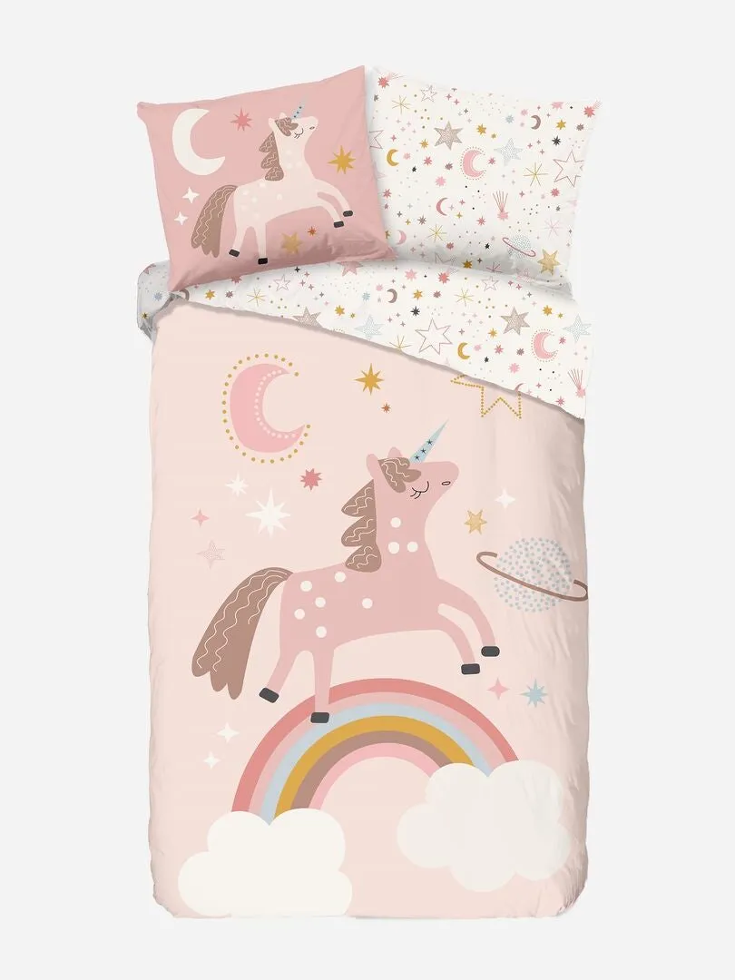JUEGO DE CAMA  INDIVIDUAL  ROSA