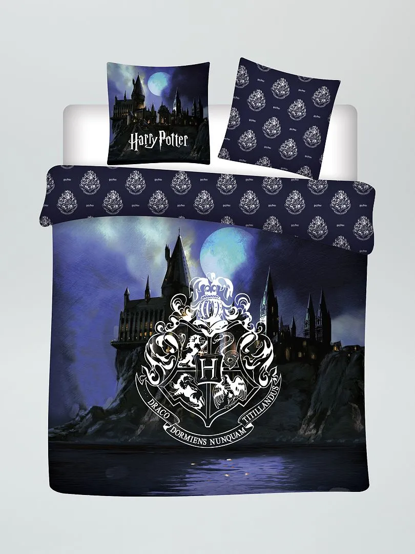 JUEGO DE CAMA 'HARRY POTTER'  DOBLE  NEGRO