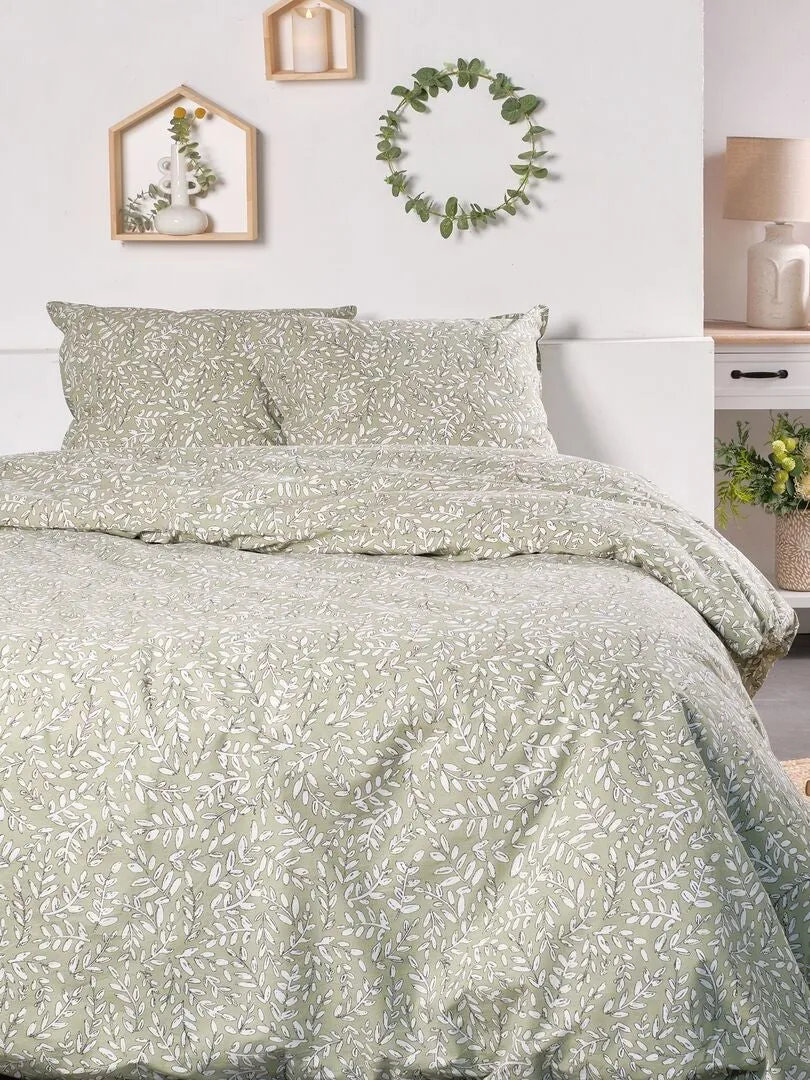 JUEGO DE CAMA 'HOJAS'  DOBLE  VERDE