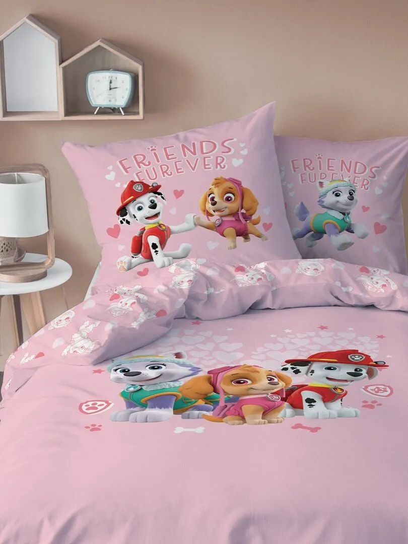 JUEGO DE CAMA 'LA PATRULLA CANINA'  INDIVIDUAL  ROSA