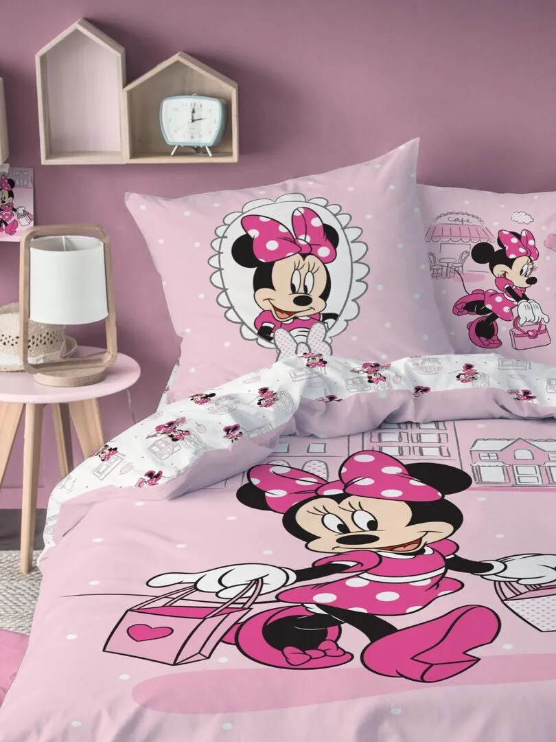 JUEGO DE CAMA 'MINNIE'  INDIVIDUAL  ROSA