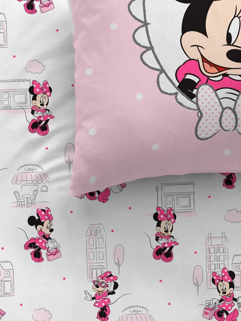 JUEGO DE CAMA 'MINNIE'  INDIVIDUAL  ROSA