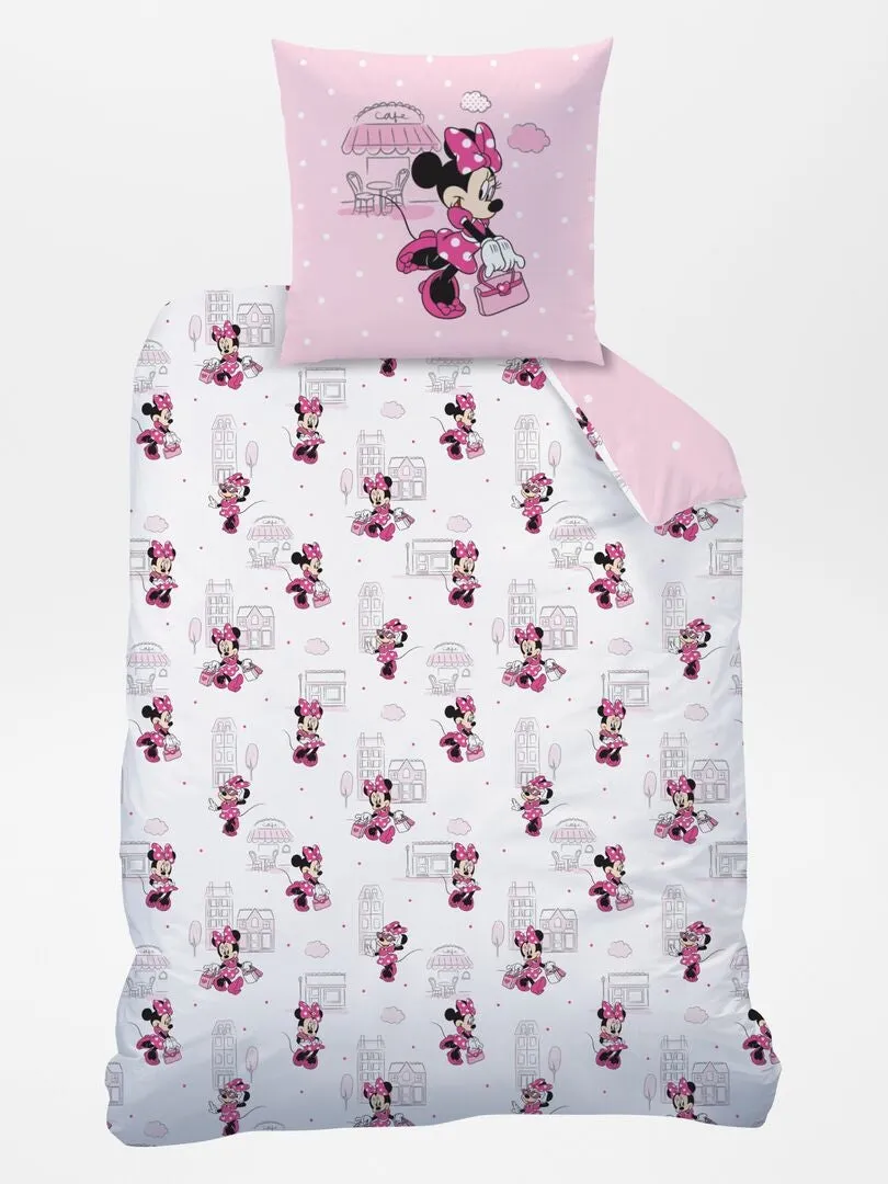 JUEGO DE CAMA 'MINNIE'  INDIVIDUAL  ROSA