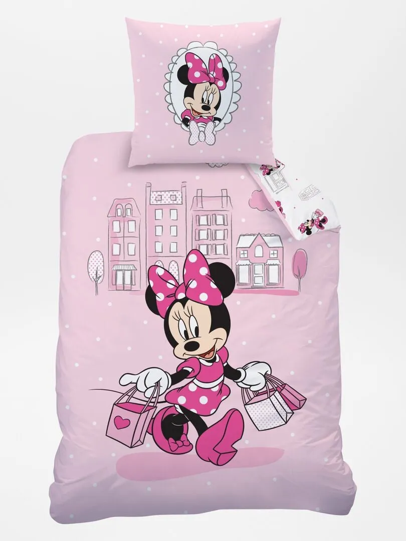 JUEGO DE CAMA 'MINNIE'  INDIVIDUAL  ROSA