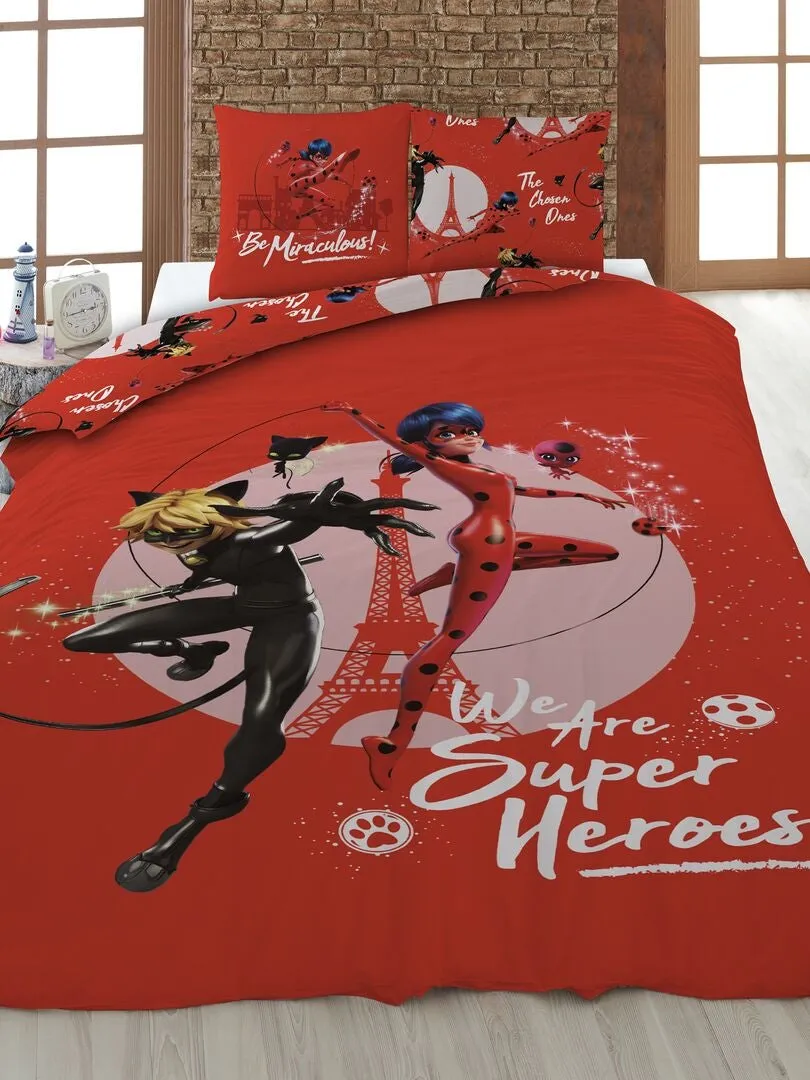 JUEGO DE CAMA 'MIRACULOUS'  INDIVIDUAL  ROJO