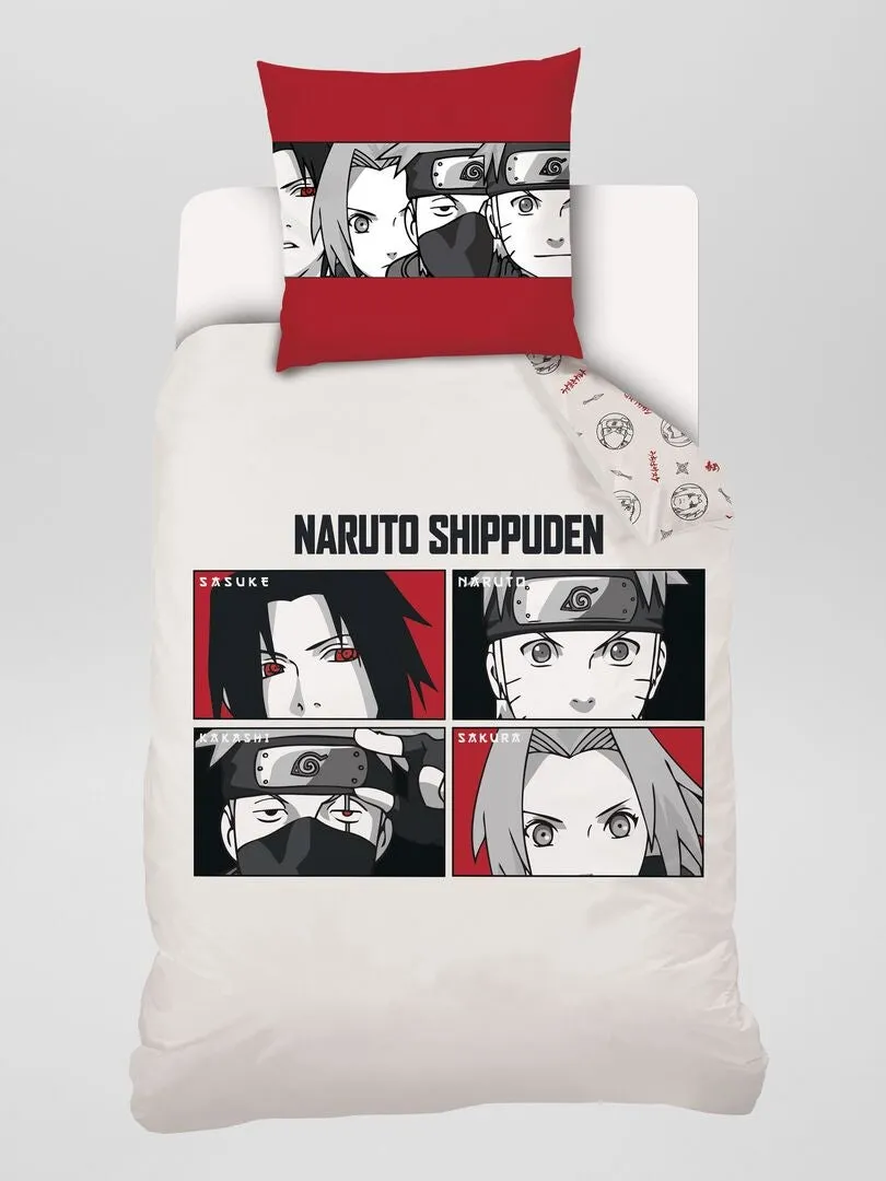 JUEGO DE CAMA 'NARUTO'  INDIVIDUAL  BLANCO