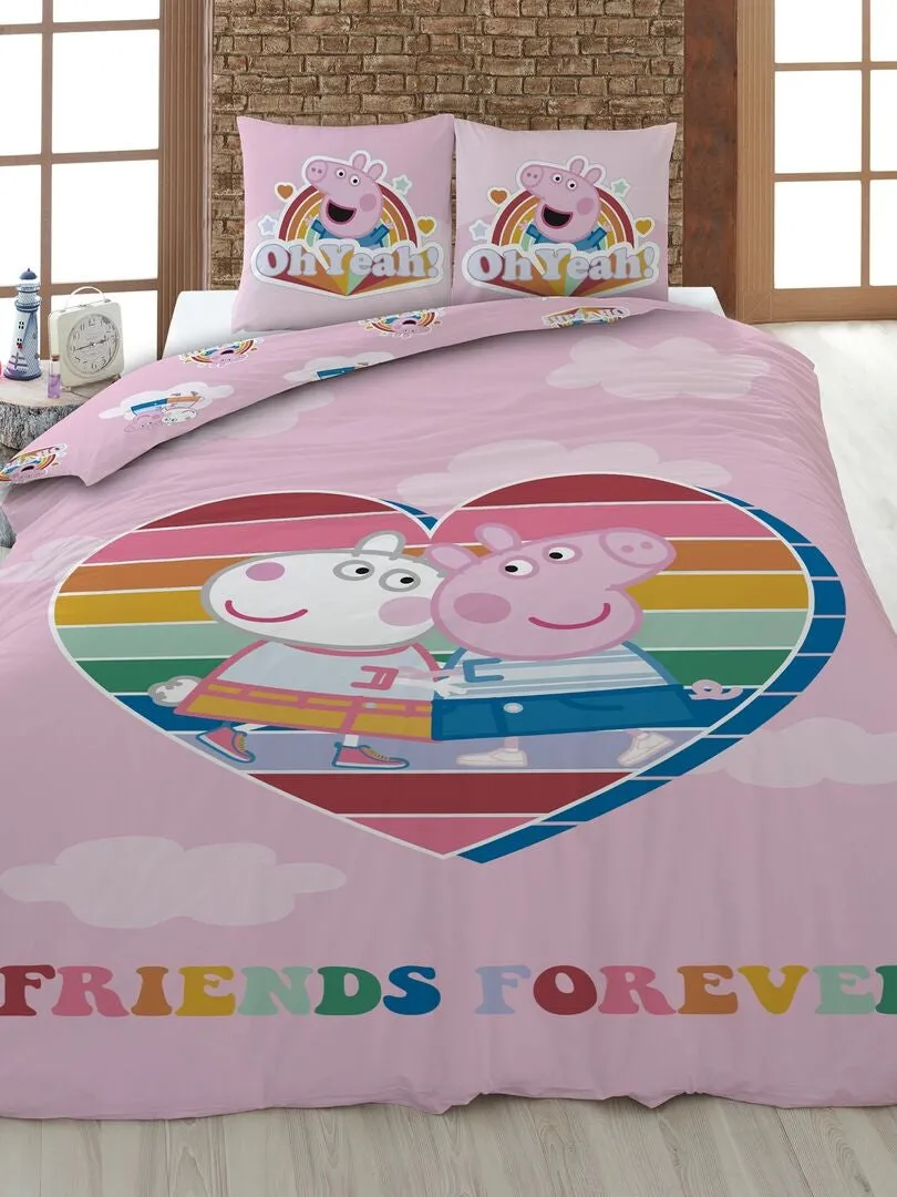 JUEGO DE CAMA 'PEPPA PIG'  INDIVIDUAL  ROSA