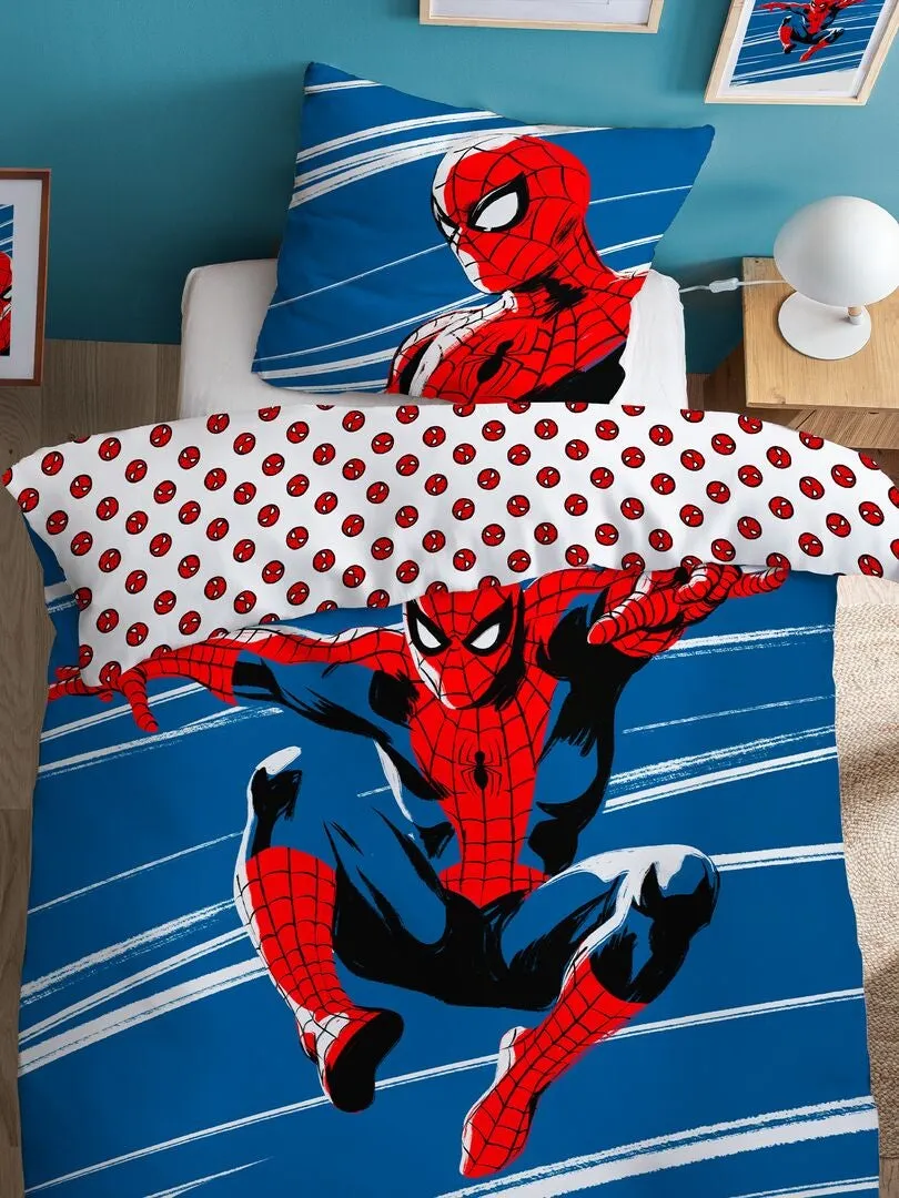 JUEGO DE CAMA  'SPIDERMAN'  INDIVIDUAL  AZUL