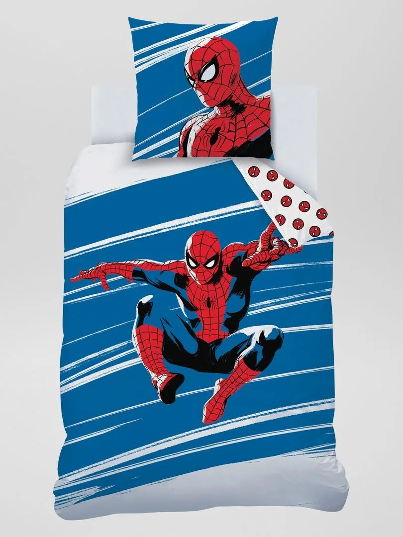 JUEGO DE CAMA  'SPIDERMAN'  INDIVIDUAL  AZUL