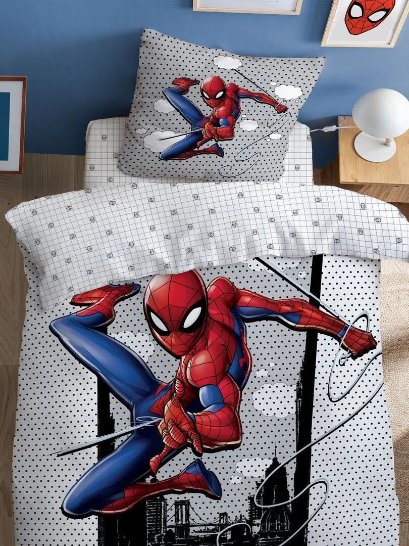 JUEGO DE CAMA 'SPIDERMAN'  INDIVIDUAL  GRIS/ROJO
