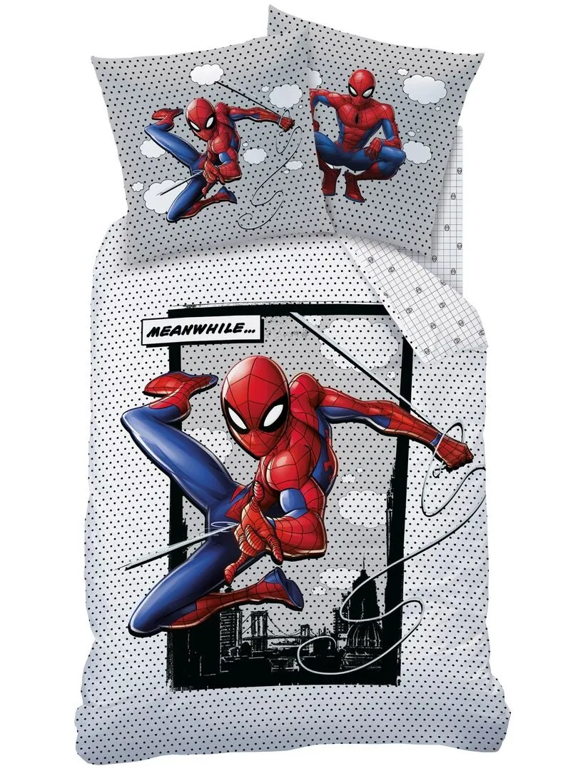 JUEGO DE CAMA 'SPIDERMAN'  INDIVIDUAL  GRIS/ROJO